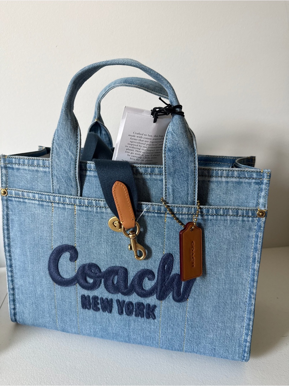 COACH Cargo Denim Tote Bag NWT